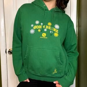 Vintage John Deere Green Floral Hoodie